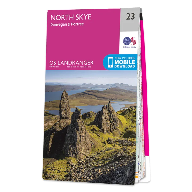 OS Landranger Map 23 - North Skye Dunvegan and Portree